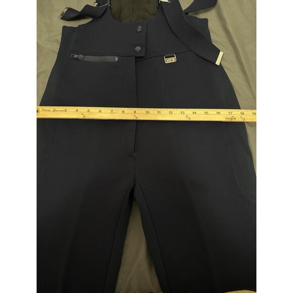 Vintage USA Mr D Women’s Snow Bibs Navy Blue Ski Wool - Picture 7 of 13